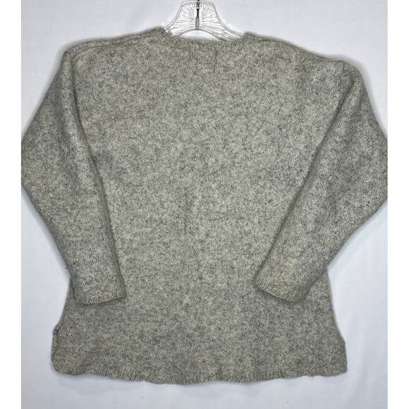 1980s Woolrich Rugged Outdoorwear Gray Heather Wool Henley Sweater
 size medium - Picture 12 of 13